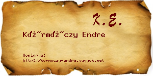 Körmöczy Endre névjegykártya