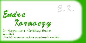 endre kormoczy business card
